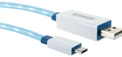 Schwaiger 0,8 Meter leuchtendes Micro USB Sync und Ladekabel