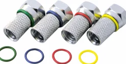 Schwaiger 7 mm satz mit 4 F-Verbindern mit farbigen Ringen