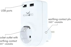 Schwaiger 230 volt rotierbar USB Ladeadapter