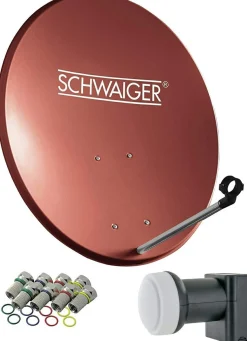 Schwaiger 714494 ziegelroter 55 cm Stahl-Spiegel set