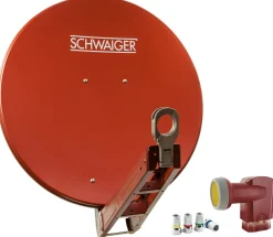 Schwaiger 714647 ziegelroter 75 cm Alu Spiegel SET