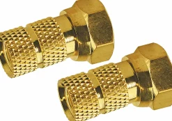 Schwaiger 6,5mm Satz von 2 vergoldeter F-Stecker