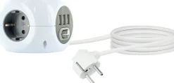 Schwaiger Steckdosenwürfel 3-fach mit 3x USB Ladeports
