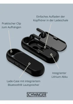 Schwaiger TWS Kopfhörer mit Bluetooth Lautsprecher