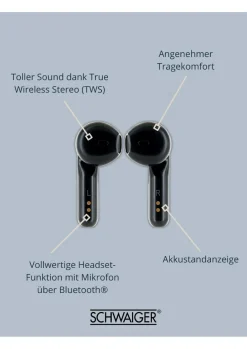 Schwaiger TWS Kopfhörer mit Bluetooth Lautsprecher