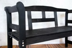 SenS-Line Friesen Schwarz Holz Gartenbank 133x40x75 cm