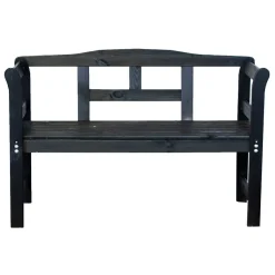 SenS-Line Friesen Schwarz Holz Gartenbank 133x40x75 cm