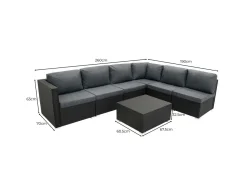 Serafina Modulares 7-teiliges Möbelset mit Aufbewahrungsbox 700L