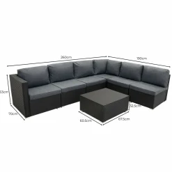 Serafina Modulares 7-teiliges Möbelset mit Aufbewahrungsbox 700L