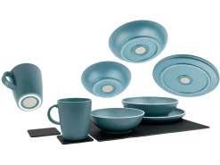 Silwy Dolomit 11-teiliges Magnet-Kunststoff-Geschirrset - Blue