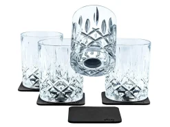 Silwy 4er-Set magnetische Whiskey Kristallgläser
