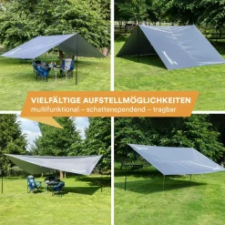 SKANDIKA 5 x 3 meter Sonnensegel Set mit Teleskopstangen