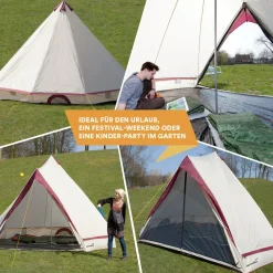 Skandika Comanche 8 Campingzelt (sand/rot)