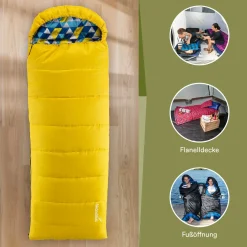Skandika Dundee Flanell RV links Gelber Schlafsack