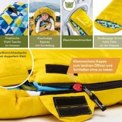 Skandika Dundee Flanell RV rechts gelber Schlafsack