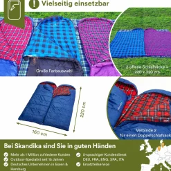 Skandika Dundee Flanell RV rechts gelber Schlafsack
