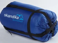 Skandika Dundee Flanell RV links blauer Schlafsack