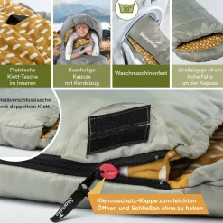 Skandika Dundee Flanell RV links grauer Schlafsack