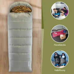 Skandika Dundee Flanell RV links grauer Schlafsack