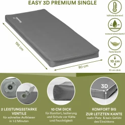 Skandika Easy 3D Premium Single selbstaufblasend
