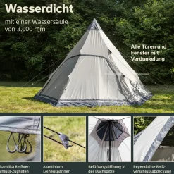 Skandika Hetta 460 Protect Zelt - Beige