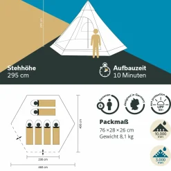 Skandika Hetta 460 Protect Zelt - Beige