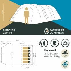 Skandika Kaupanga 6 Tunnelzelt Recycelt