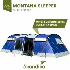 Skandika Montana 8 Sleeper blaues Tunnelzelt