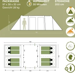 Skandika Montana 8 Sleeper Protect Tunnelzelt