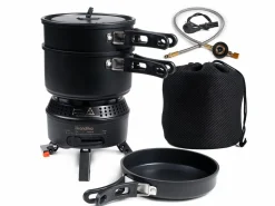 Skandika Rask Hybrid Gas/Strom Campingkocher - Black