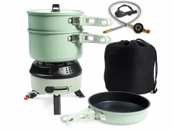 Skandika Rask Hybrid Gas/Strom Campingkocher - Green