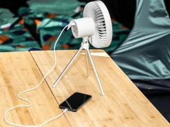 Skandika Solvind Campinglampe mit Ventilator - White