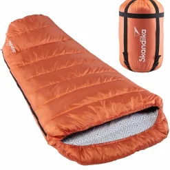 Skandika Vegas XXL RV links oranger Schlafsack
