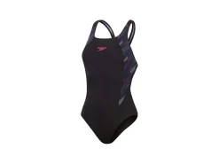 Speedo H-Boom Splice Muscleback Sportbadeanzug - Black Pink