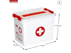 Sunware Q-line 9 Liter Erste-Hilfe Box mit Einsatz - Set von 4
