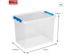 Sunware Q-line 72 Liter Set von 2 Aufbewahrungsbox - Blue