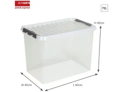 Sunware Q-line 72 Liter Set von 2 Aufbewahrungsbox - Metal