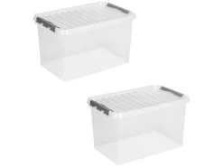 Sunware Q-line 62 Liter Set von 2 Aufbewahrungsbox - Metal