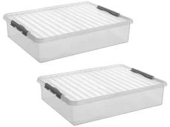 Sunware Q-line 60 Liter set von 2 Aufbewahrungsboxen - Metal