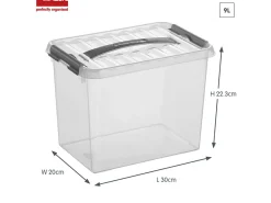 Sunware Q-line 9 Liter Transparent Aufbewahrungsbox - Set von 6
