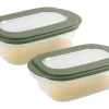Sunware Sigma 2er-Set Käse Aufschnittdose mit Tablett - Green
