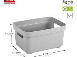 Sunware Sigma Home 2,5 liter Set von 6 Lagerbox - Grey