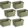 Sunware Sigma Home 2,5 liter Set von 6 Lagerbox - Dark green