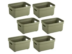 Sunware Sigma Home 2,5 liter Set von 6 Lagerbox - Dark green