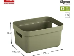 Sunware Sigma Home 2,5 liter Set von 6 Lagerbox - Dark green