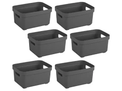 Sunware Sigma Home 2,5 liter Set von 6 Lagerbox - Anthracite