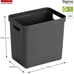 Sunware Sigma home 25 Liter Aufbewahrungsbox - Anthracite