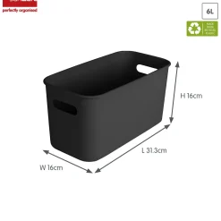 Sunware Sigma home 6 Liter Black cube box - Set von 6