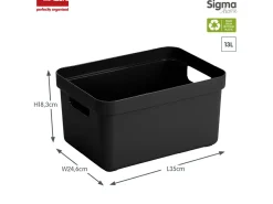 Sunware Sigma home 13 Liter Black Aufbewahrungsbox - Set von 6