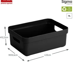 Sunware Sigma home 9 Liter Black Aufbewahrungsbox - Set von 6